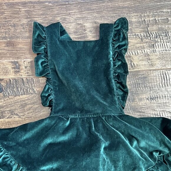 Numi Emerald Green Velvet Pinafore 3T - Picture 2 of 8